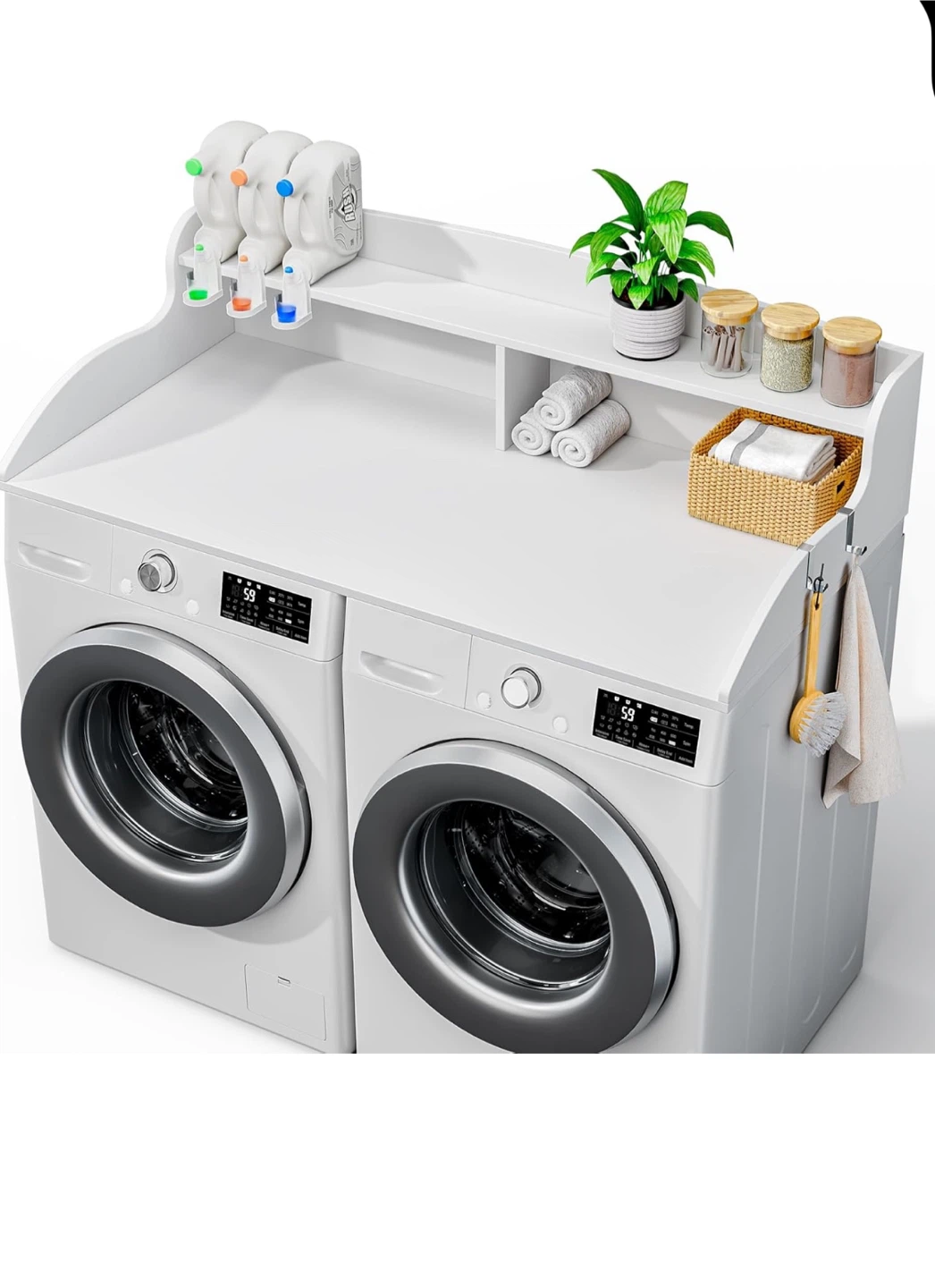 New 2-Tier White Laundry Machine Topper  Shelf