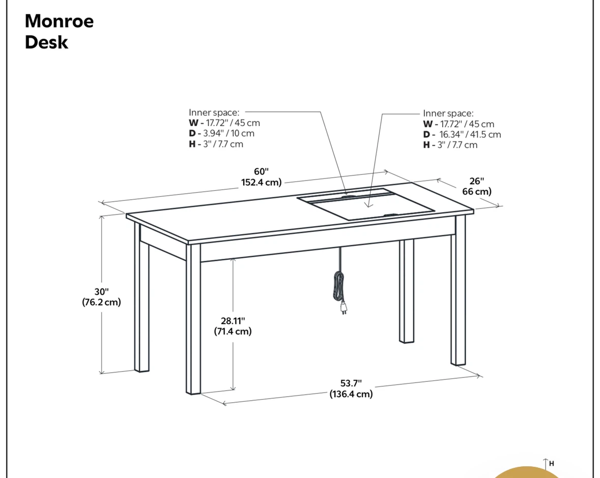 Monroe computer / work Desk- AS IS
