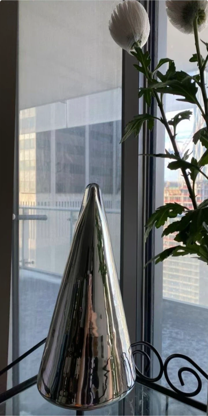 Chrome cone decor piece