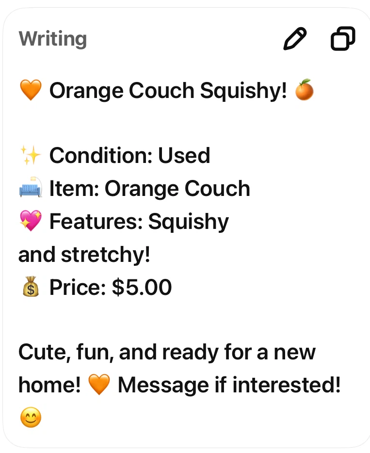 Orange Couch Squishy - photo 2