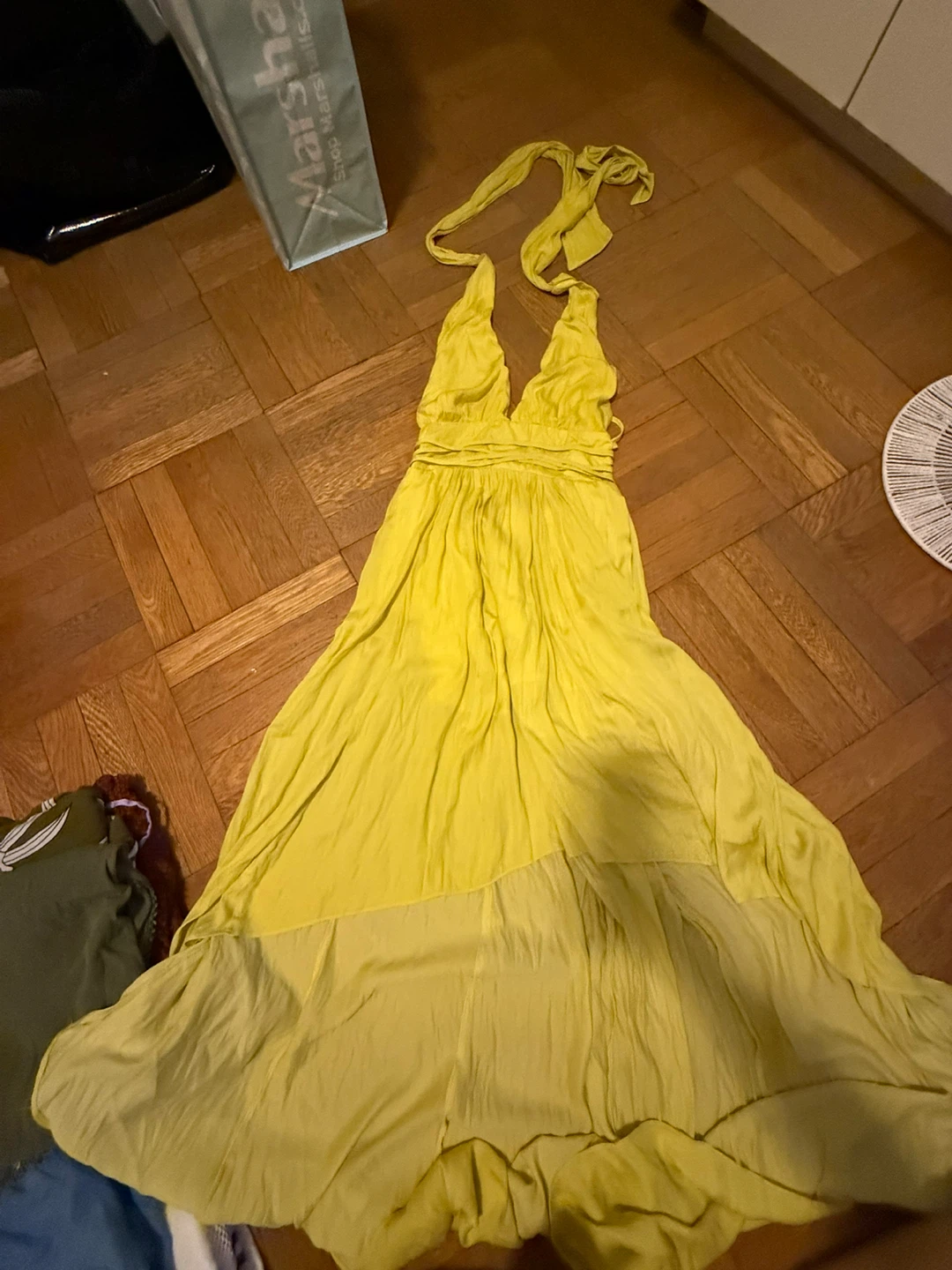 Yellow Halter Maxi Dress Size S