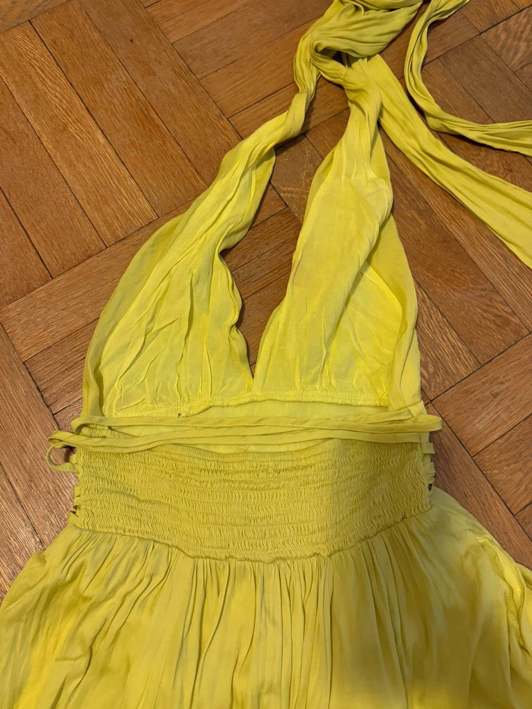 Yellow Halter Maxi Dress Size S - photo 3