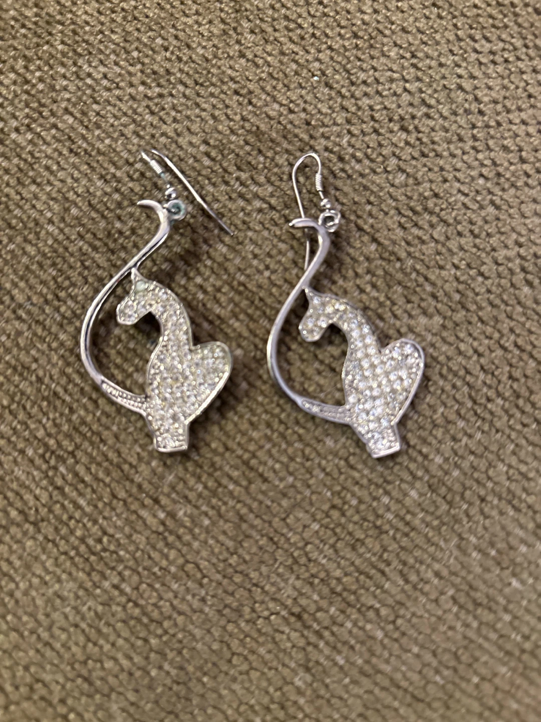 Jane Seymour Silver-toned cat drop earrings