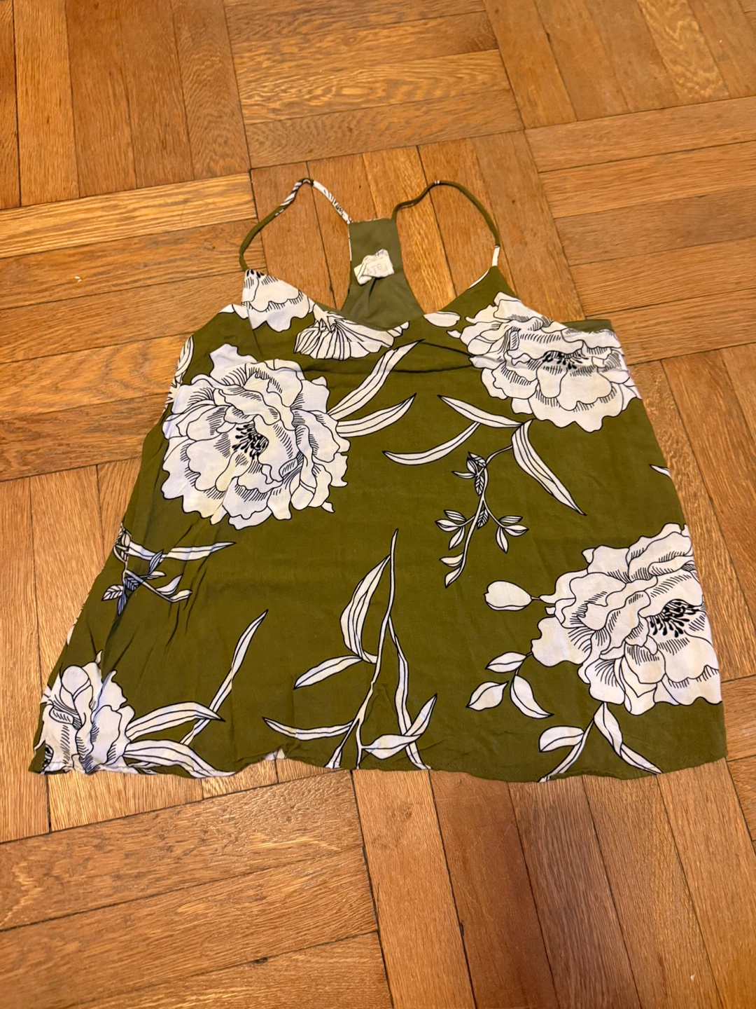Olive Floral Tank Top