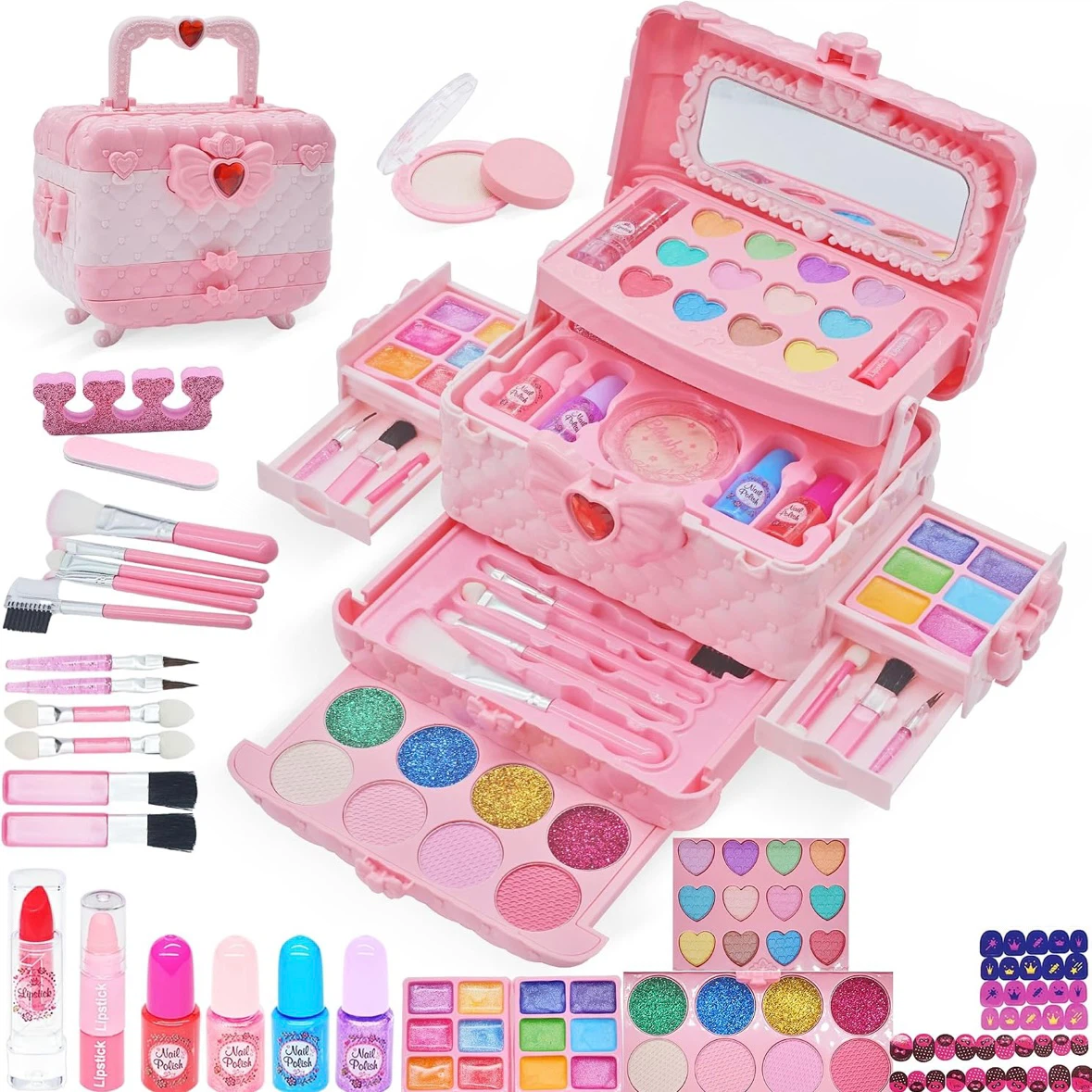 Brand New Kids Makeup Set in Pink Carrier Case