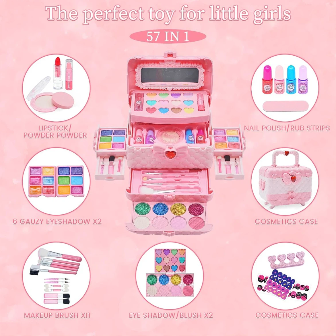 Brand New Kids Makeup Set in Pink Carrier Case - photo 3