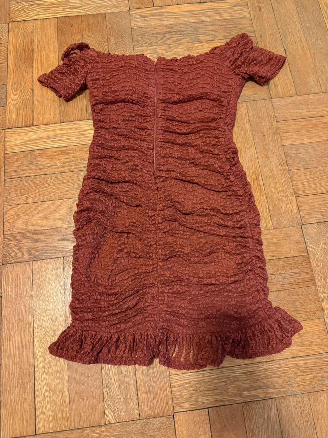 Rust Colored Off-Shoulder Corset Dress - photo 2