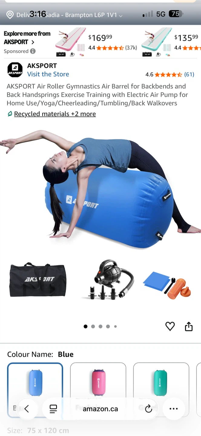 AKSPORT Air Roller Gymnastics Barrel-OBO