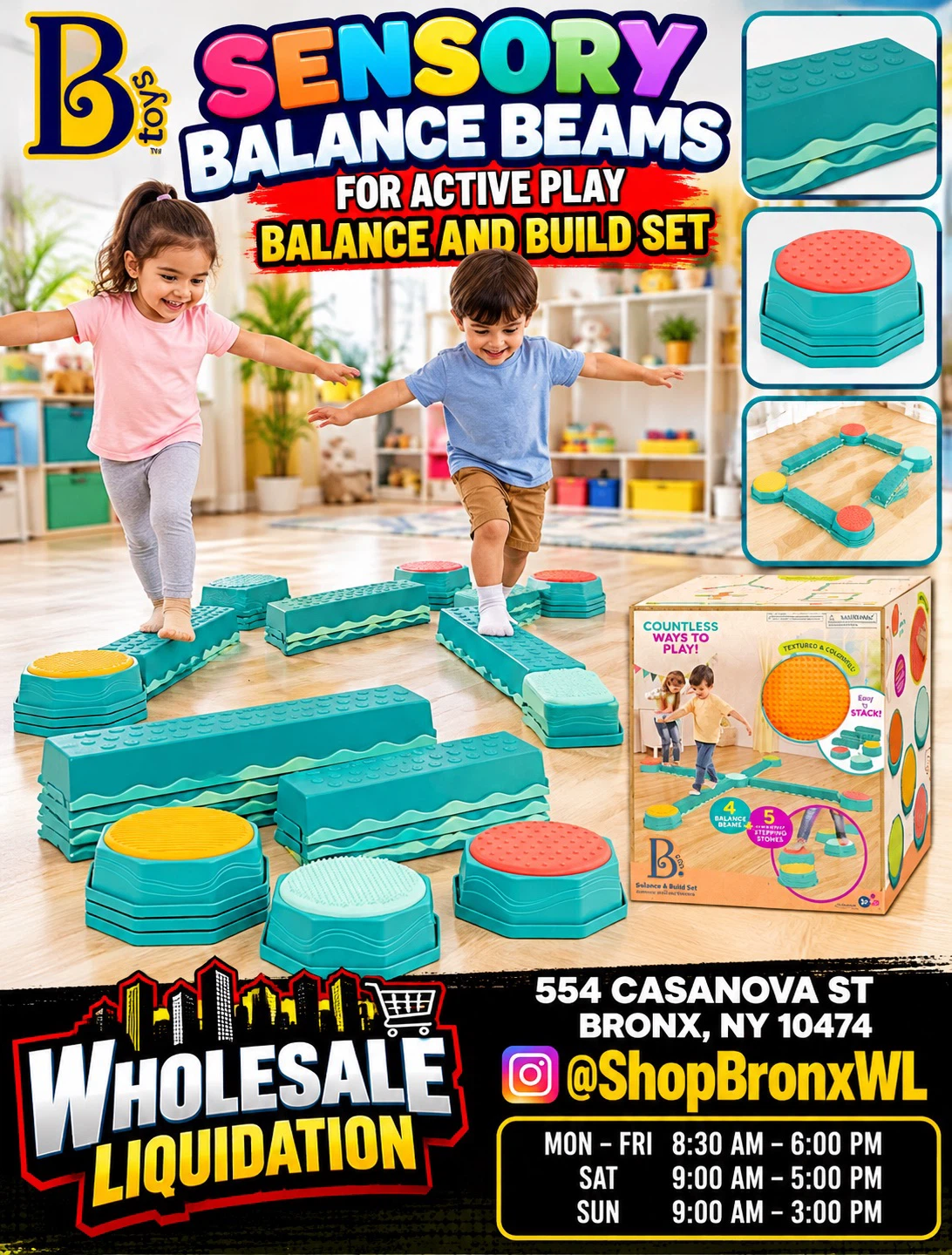 B. Toys Sensory Balance Beams and Stepping Stones Set