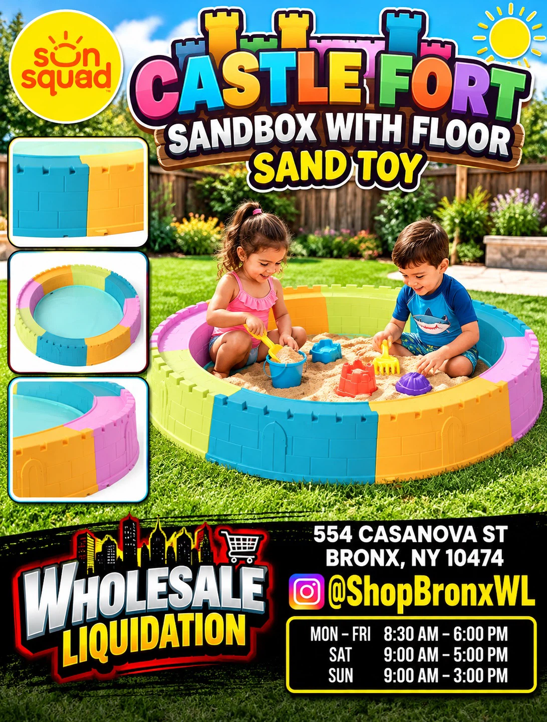 Son Squad Castle Fort Sandbox with Floor