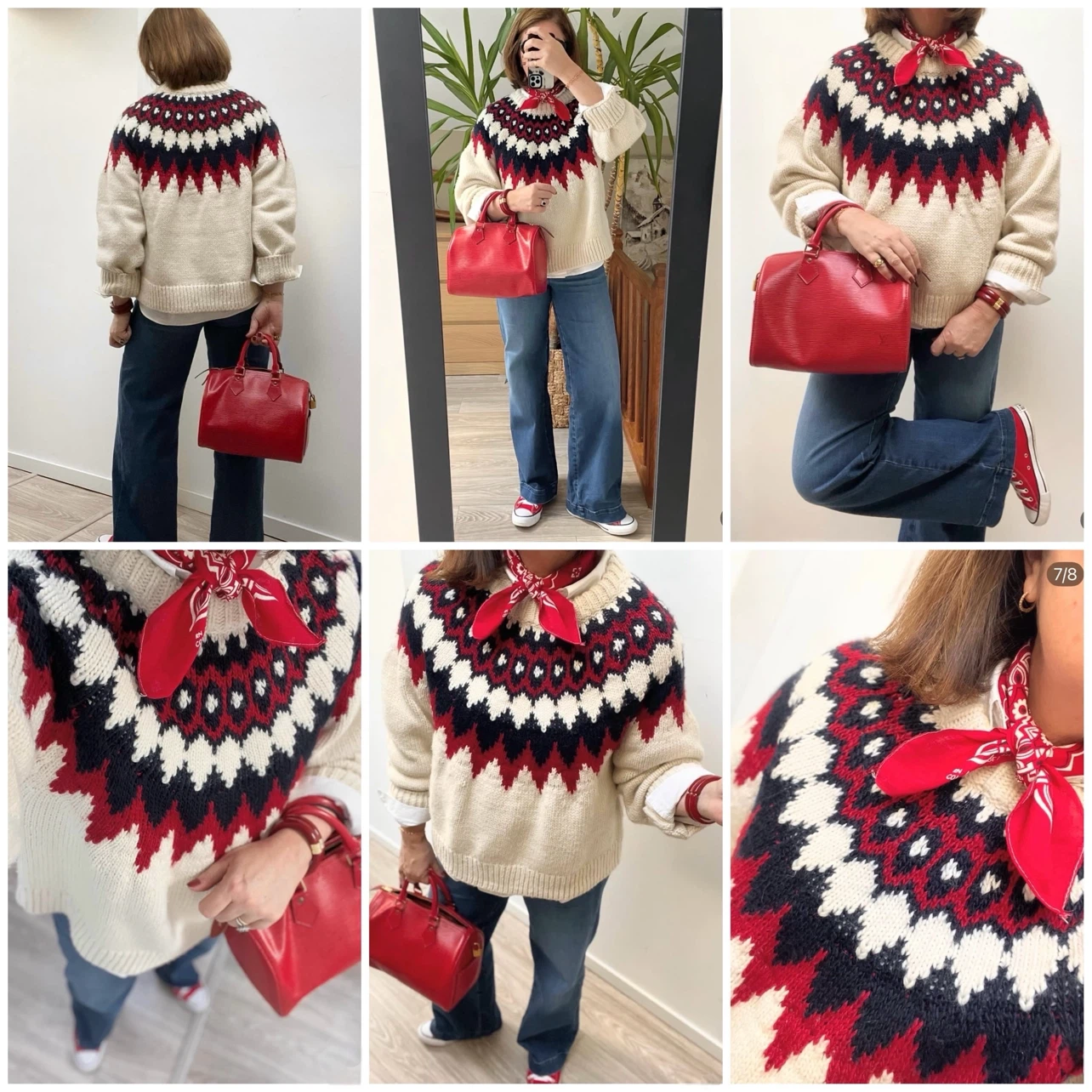 🆕 H&M Chunky Jacquard Knit Fair Isle Sweater in Ivory - photo 4
