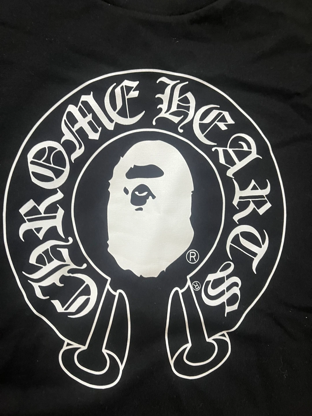 Chrome, heart X bape black T-shirt - photo 2