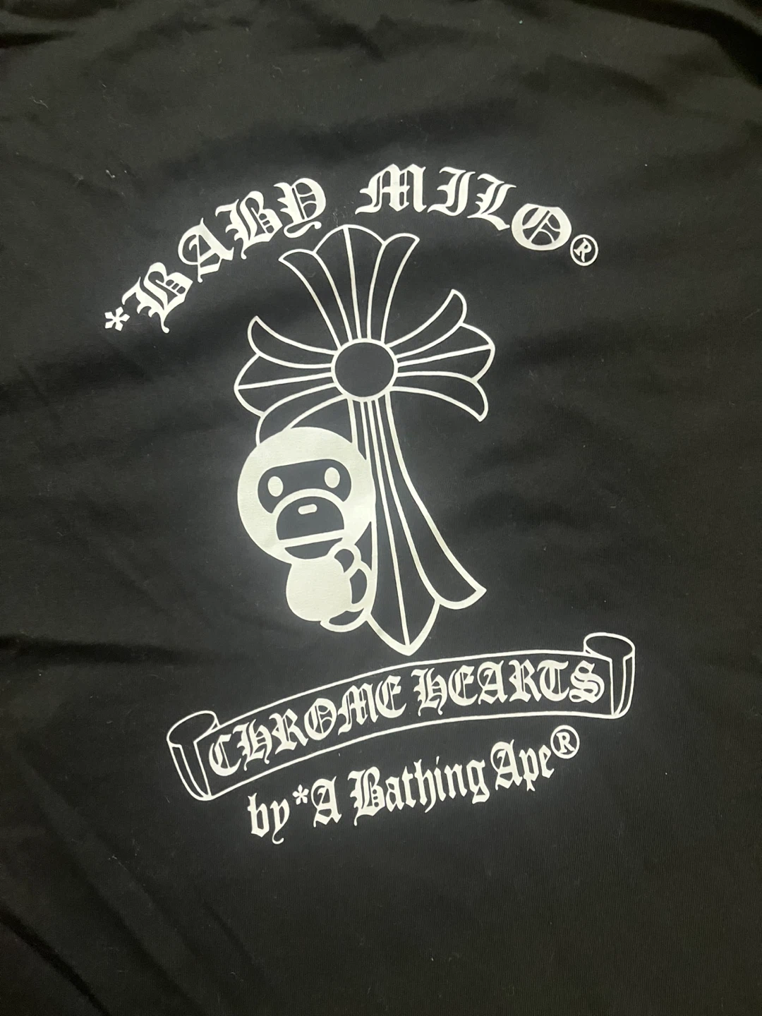Chrome, heart X bape black T-shirt - photo 4