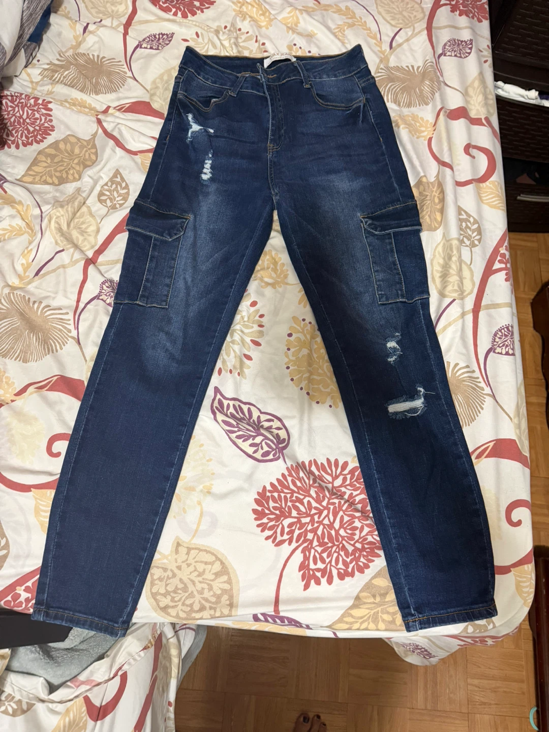 Jax Jean Cargo Distressed Denim Pants