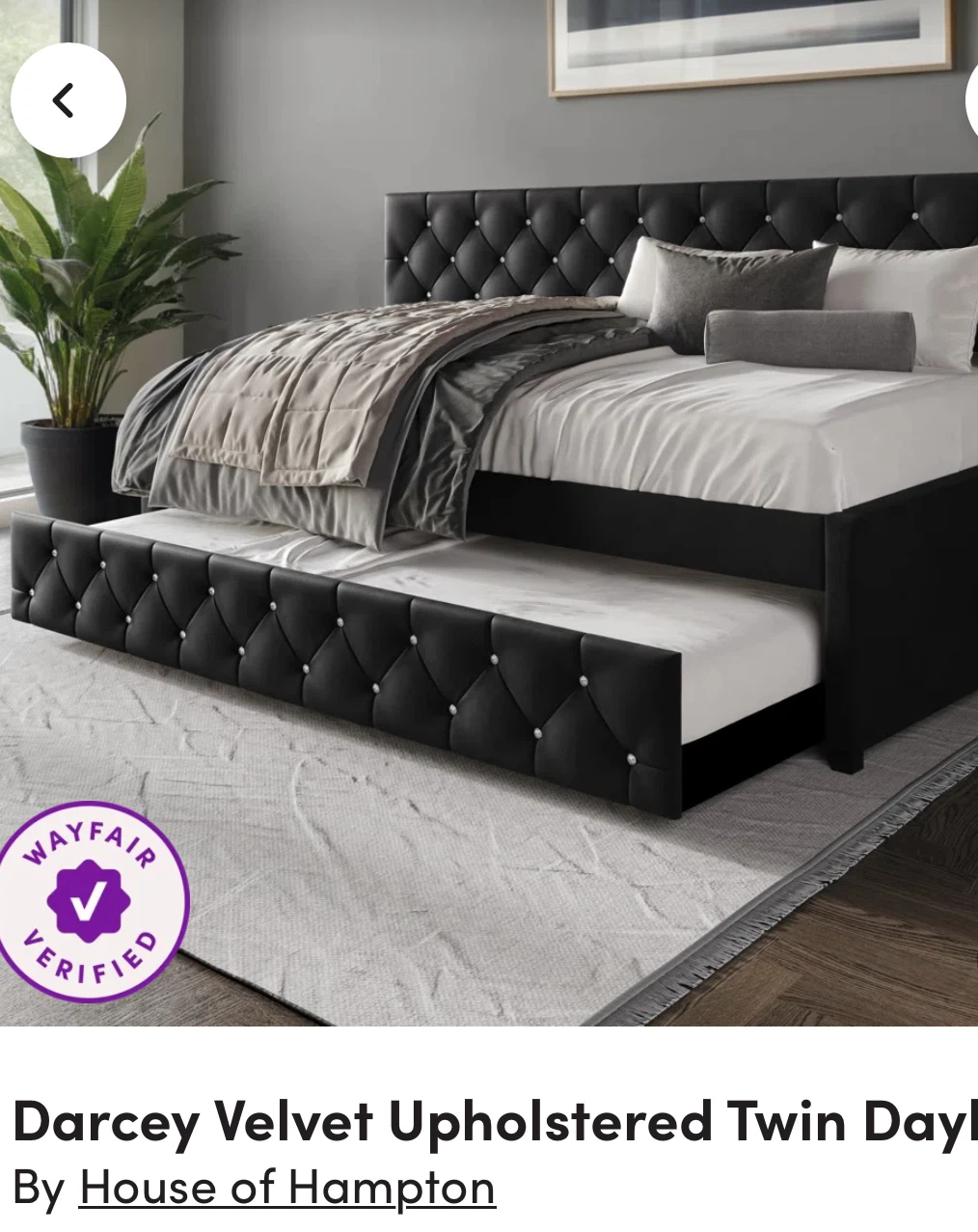 House of Hampton Darcey Velvet Upholstered Twin Daybed - photo 2