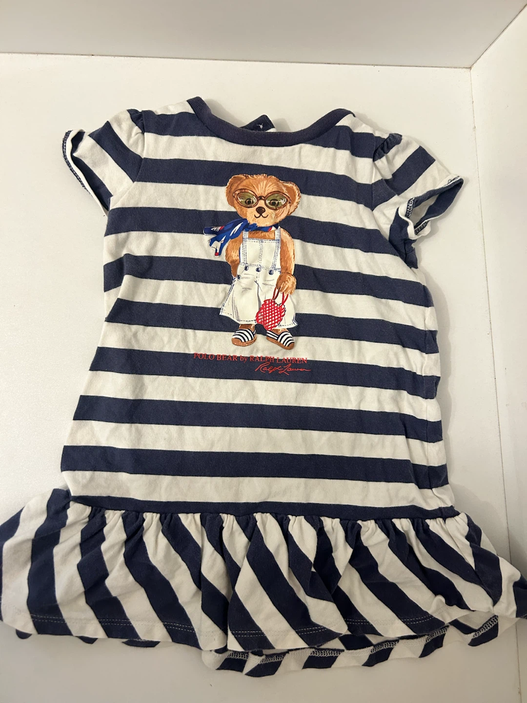 Ralph Lauren Polo Bear Striped Dress 12M