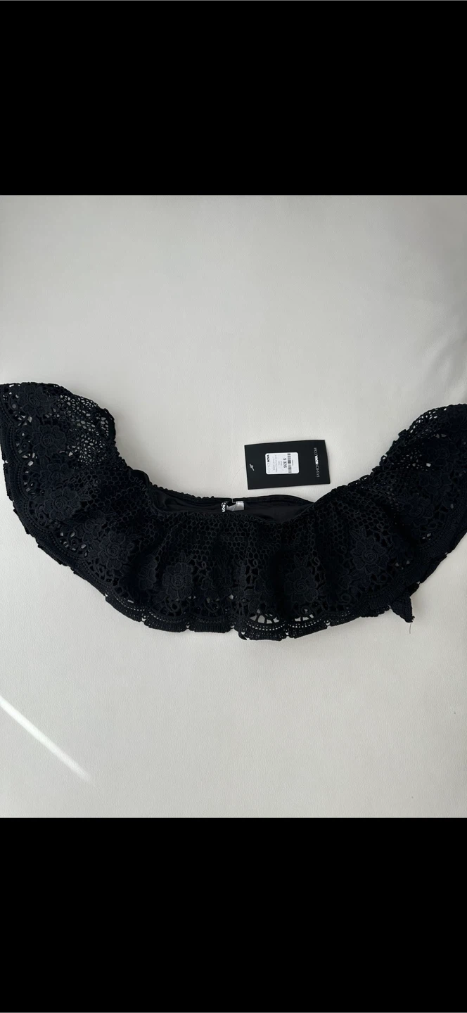 Fashion Nova Black Lace Off-Shoulder bathing suit Top