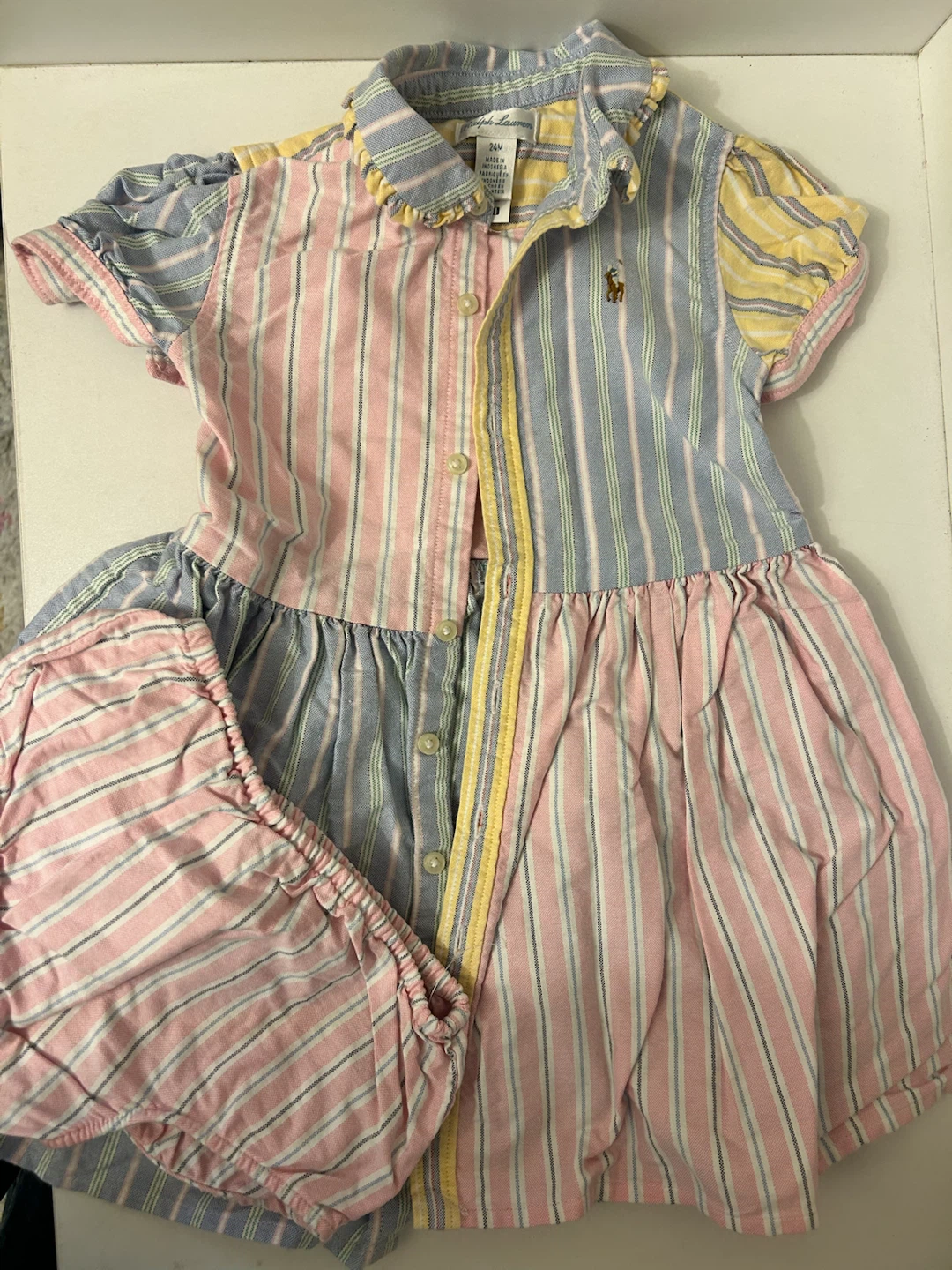 Ralph Lauren Baby Girl Striped Dress Set 24M