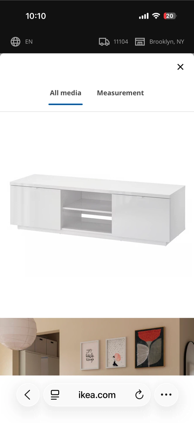 IKEA White TV Stand