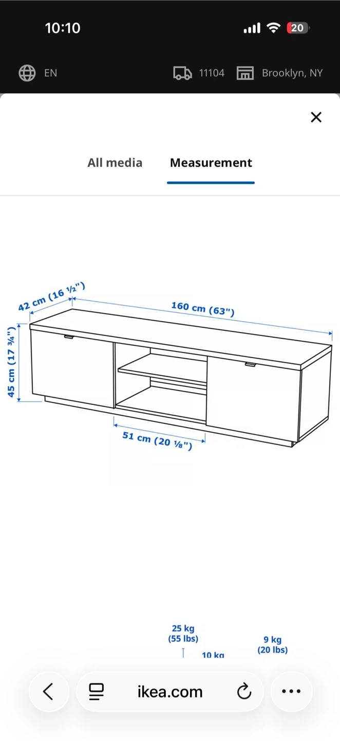 IKEA White TV Stand - photo 2