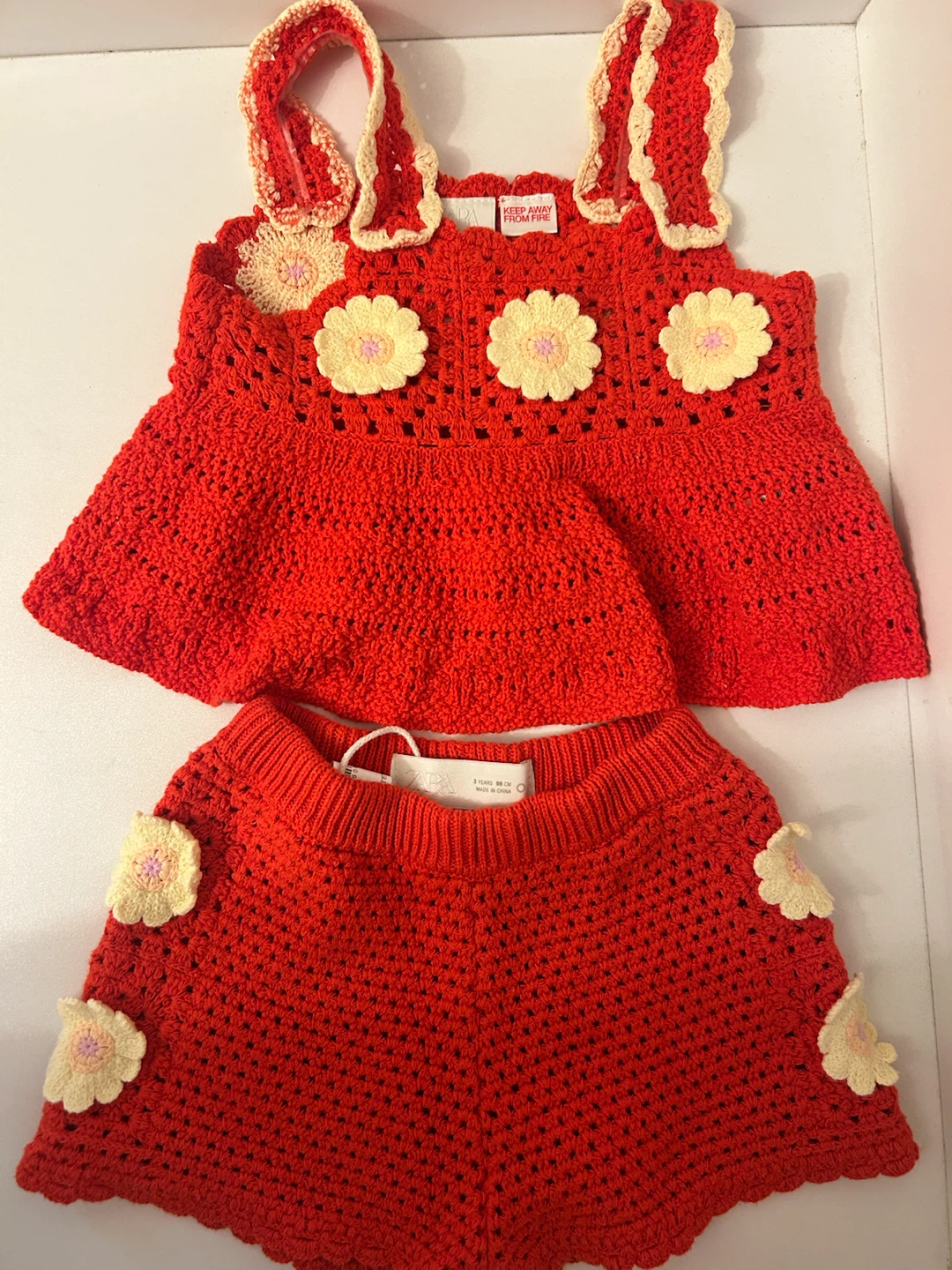 Zara Crochet Top and Shorts Set