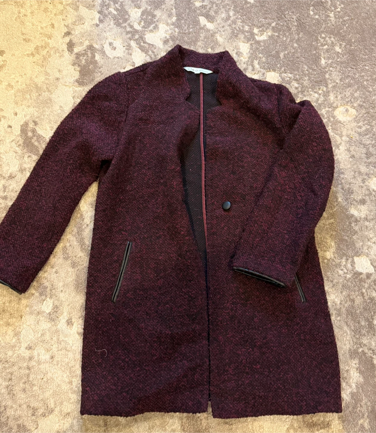 Cleo Burgundy Textured Coat