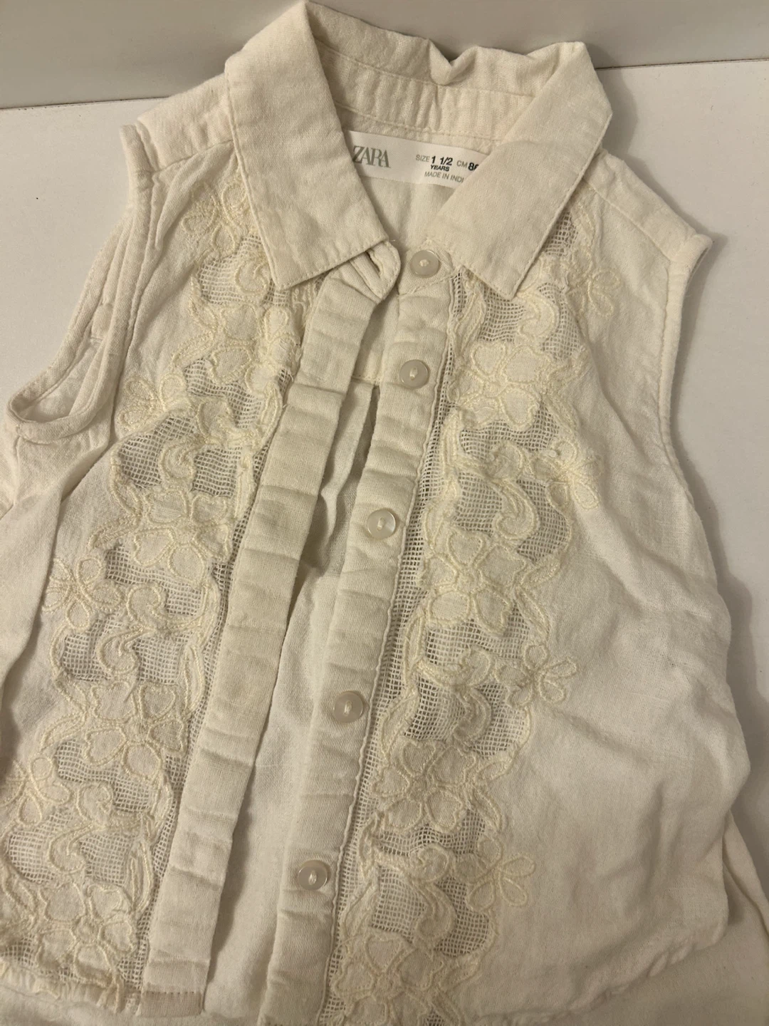 Zara Girls White Lace Detail Outfit Set - photo 2
