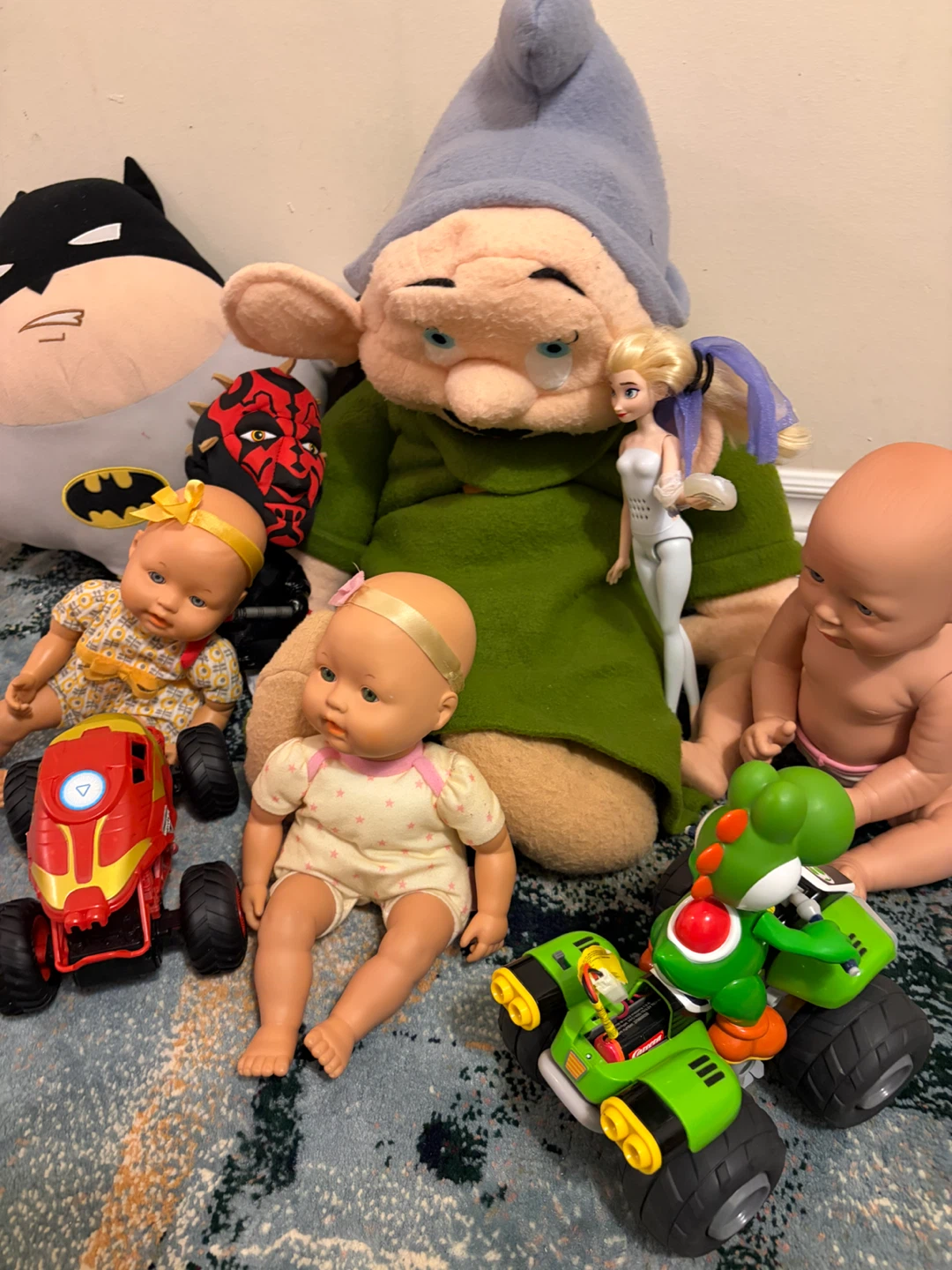 Assorted Plush Toys and Action Figures Collection