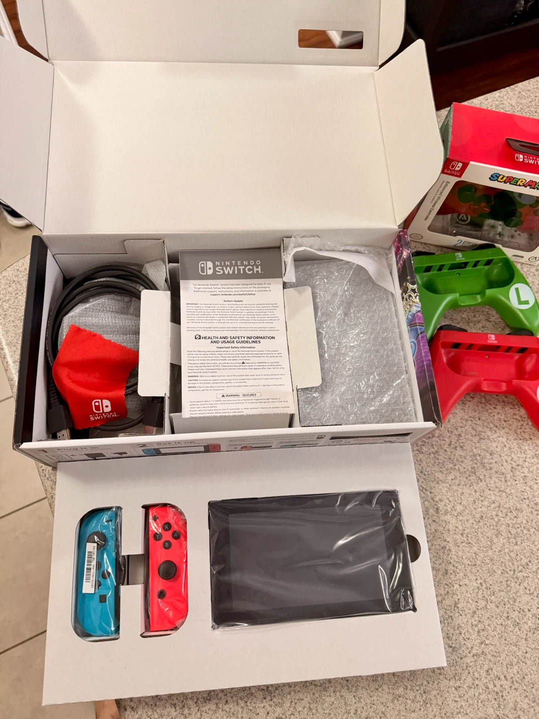 Nintendo Switch Bundle - Mario Accessories + 128GB microSD Card - photo 2