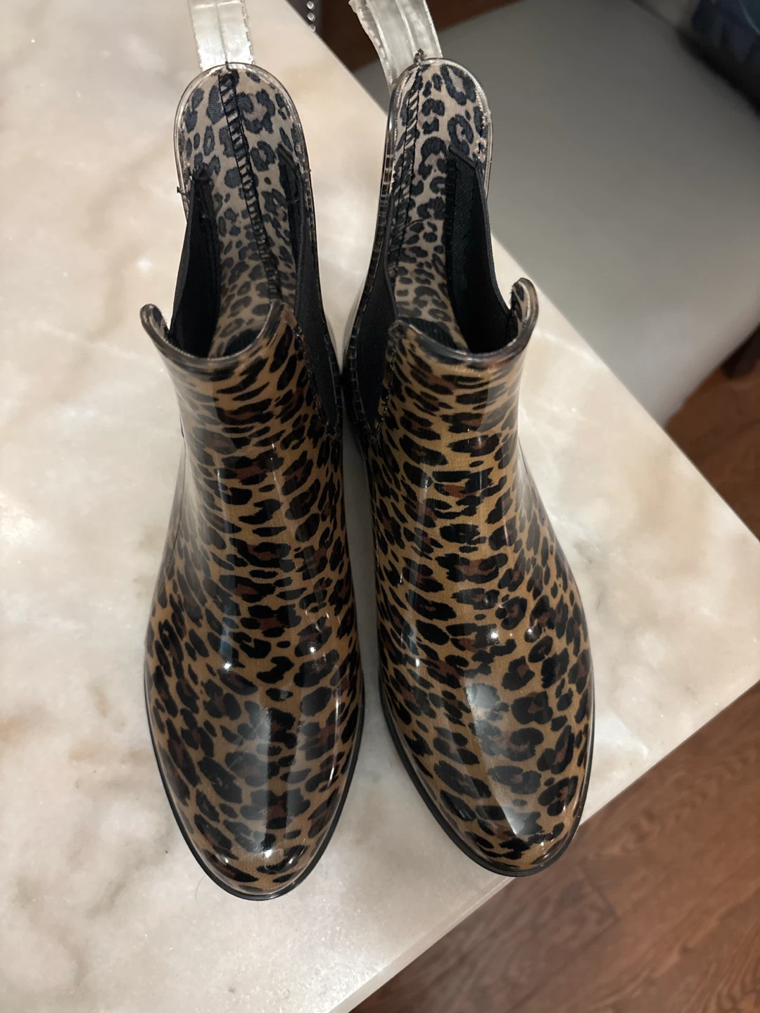 Joe Fresh leopard print Chelsea rain boots