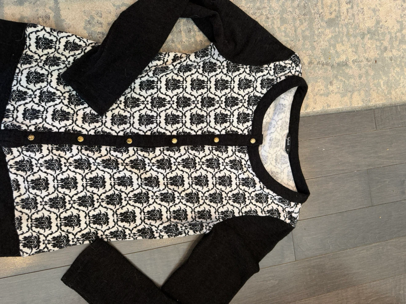 Splash Black and White Patterned Cardigan