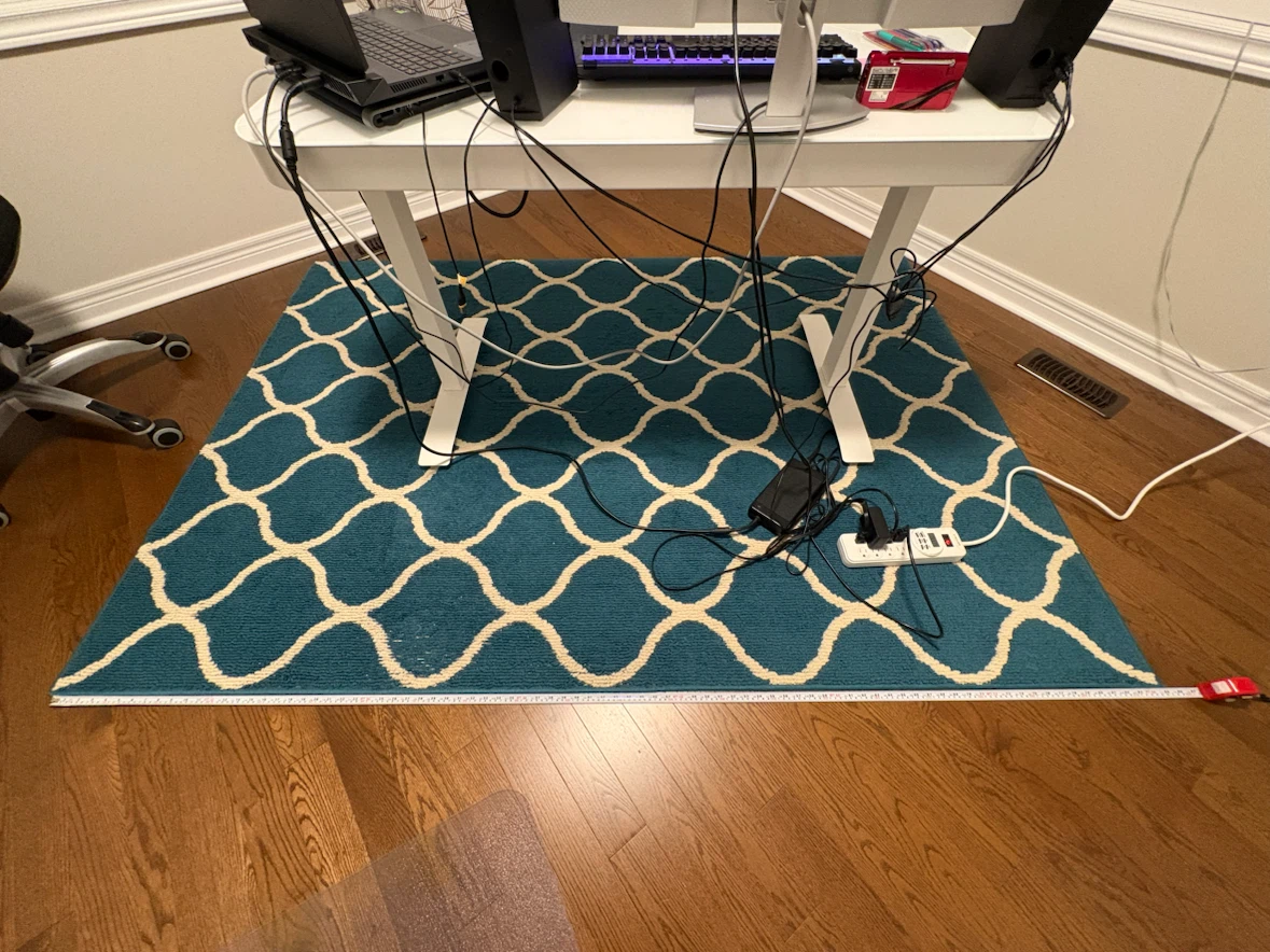 Teal and White Patterned Area Rug 5x7ft - photo 3