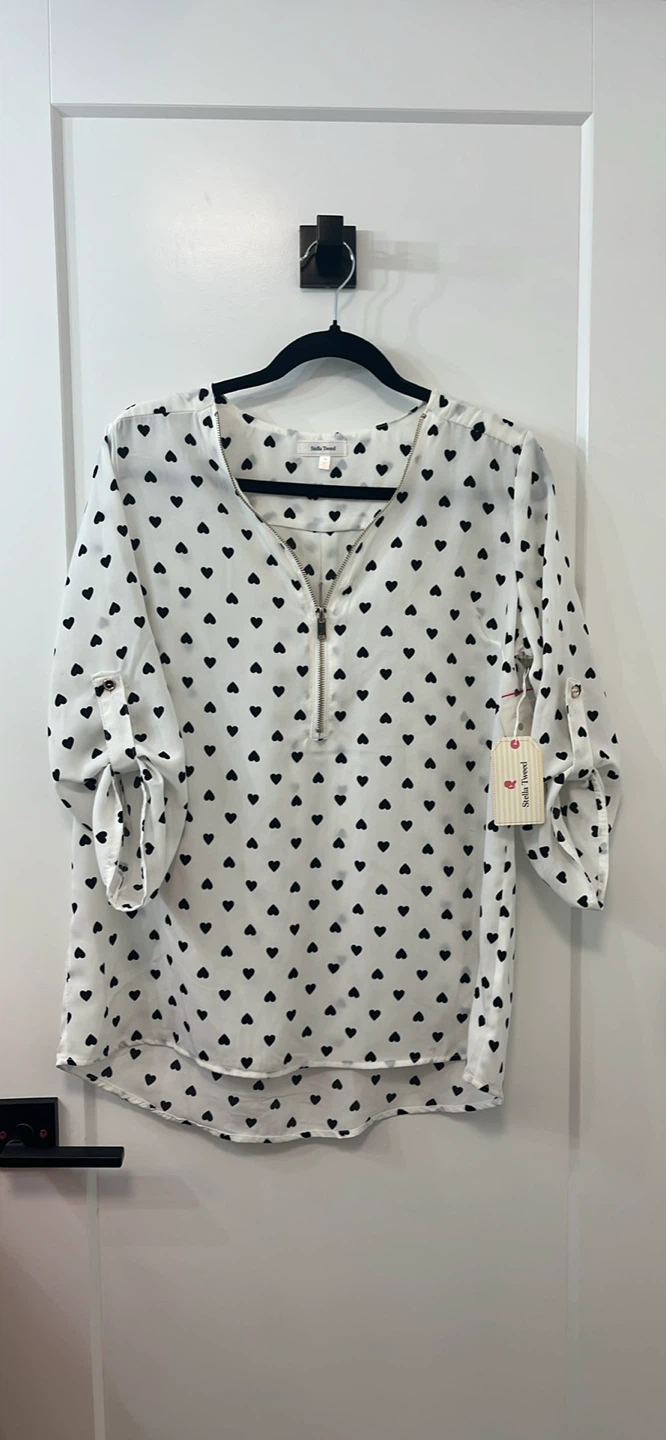 Stella Tweed heart print blouse
