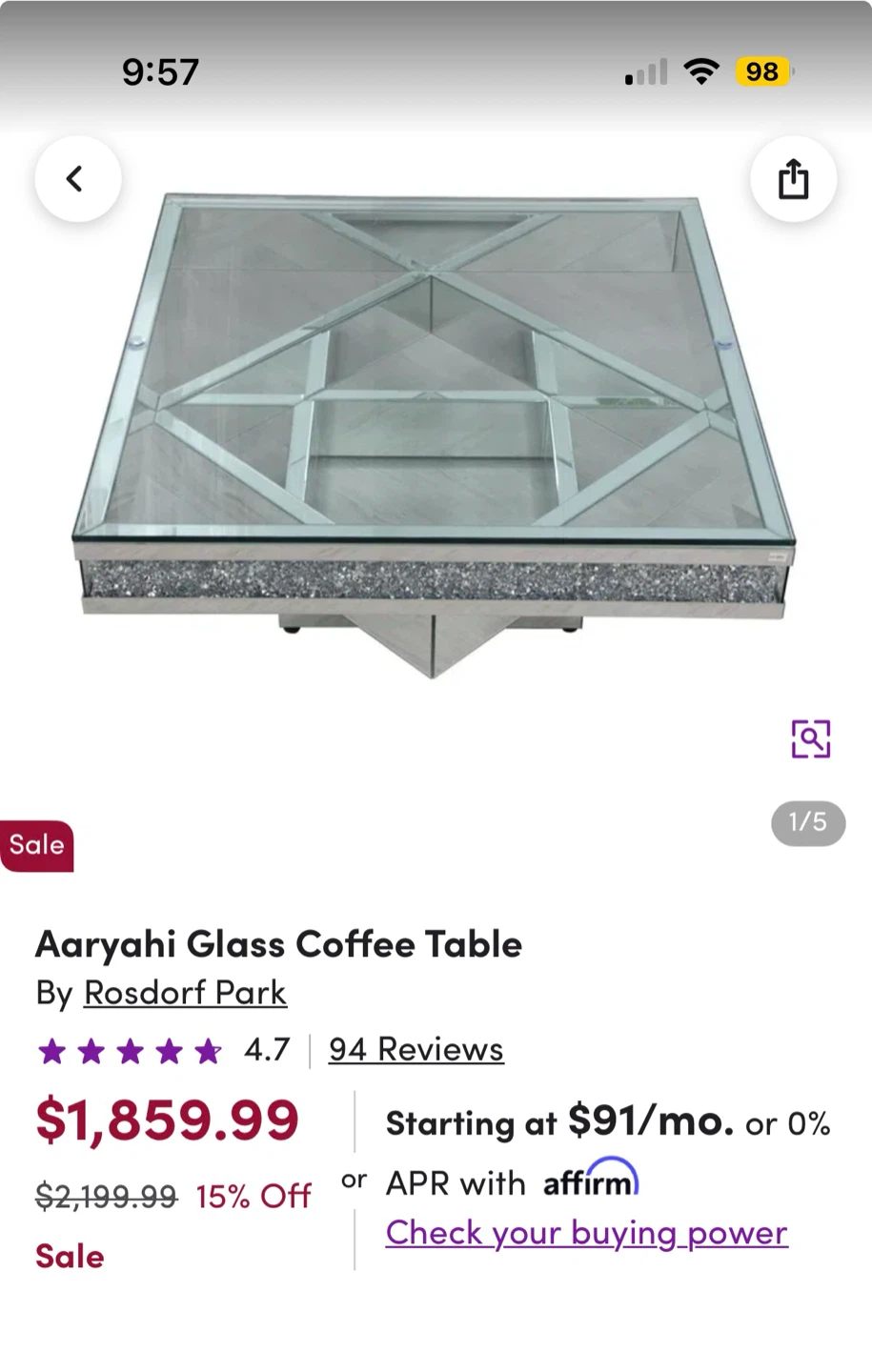 Diamond coffee table - photo 3