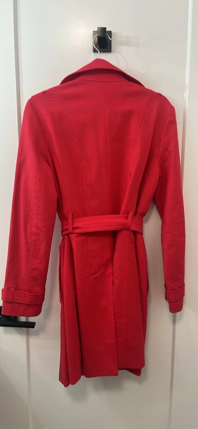 Kenar Red Trench Coat - Size Large - photo 2