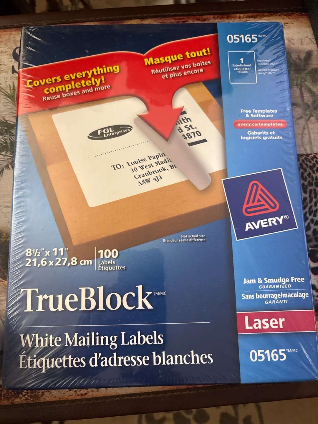 Avery TrueBlock White Laser Mailing Labels 05165