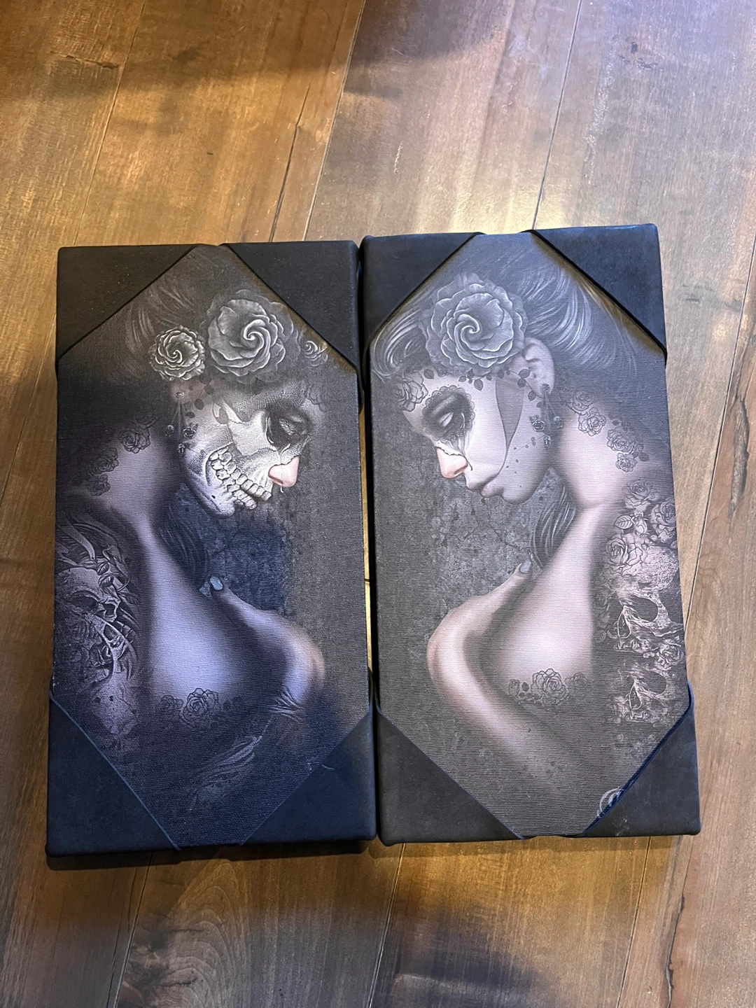 Set of two Day of the Dead canvas wall art