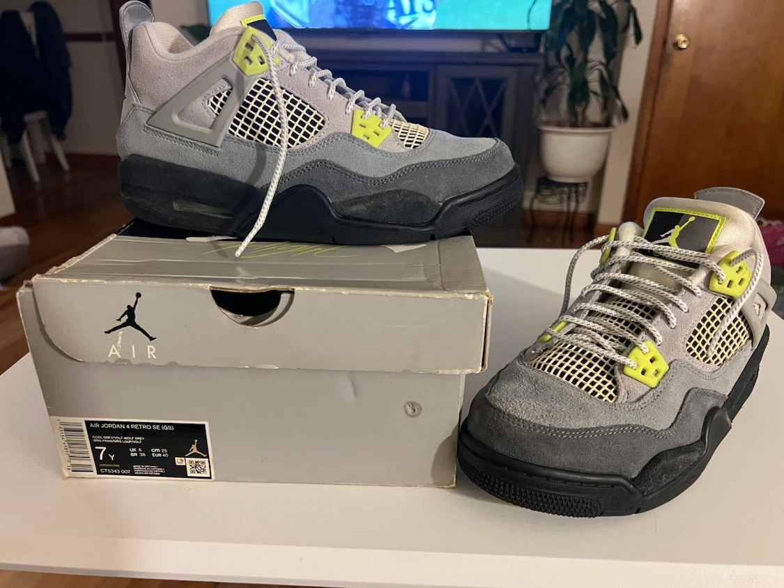 Air Jordan 4 Retro SE GS Cool Grey Volt