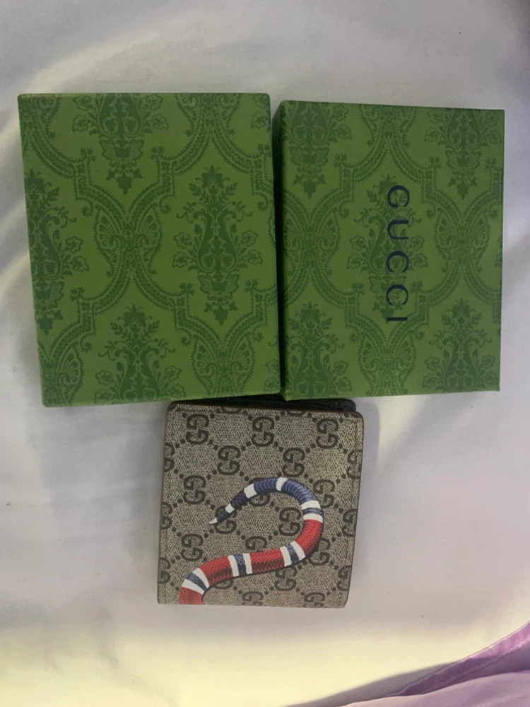Gucci Kingsnake GG Supreme Bi-fold Wallet
