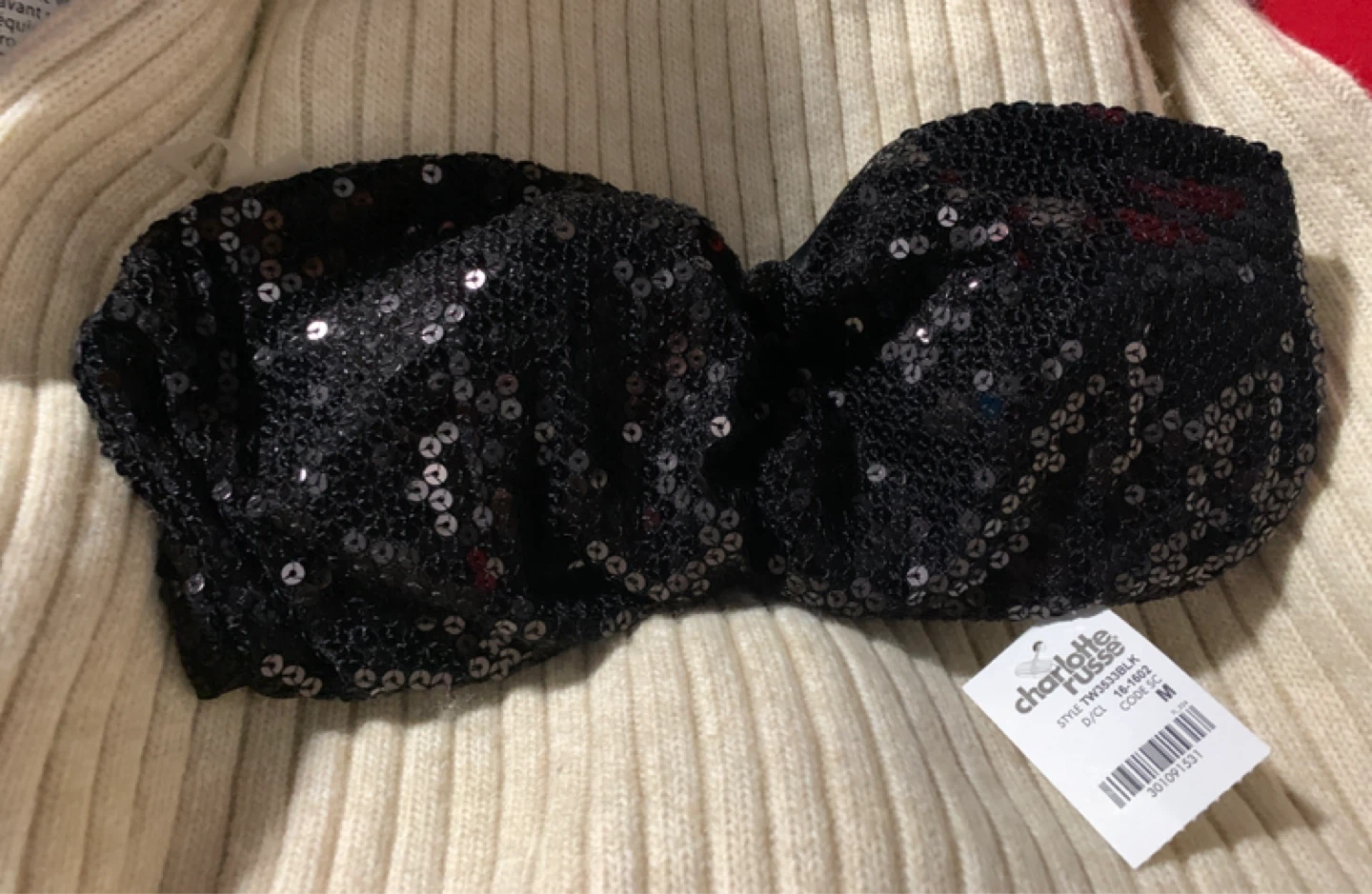Charlotte Russe Black Sequin Tube Top