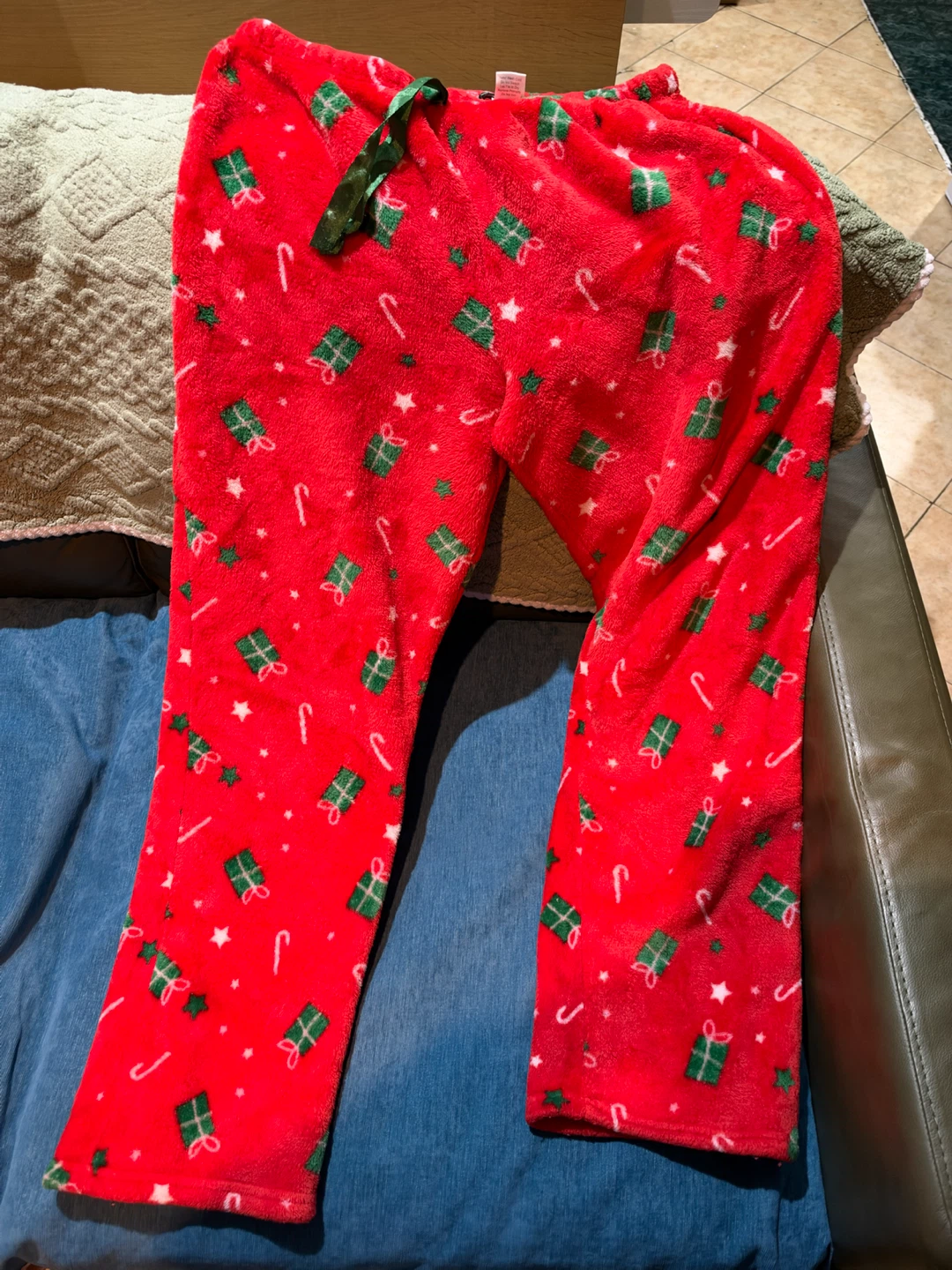Red Holiday Print Pajama Pants