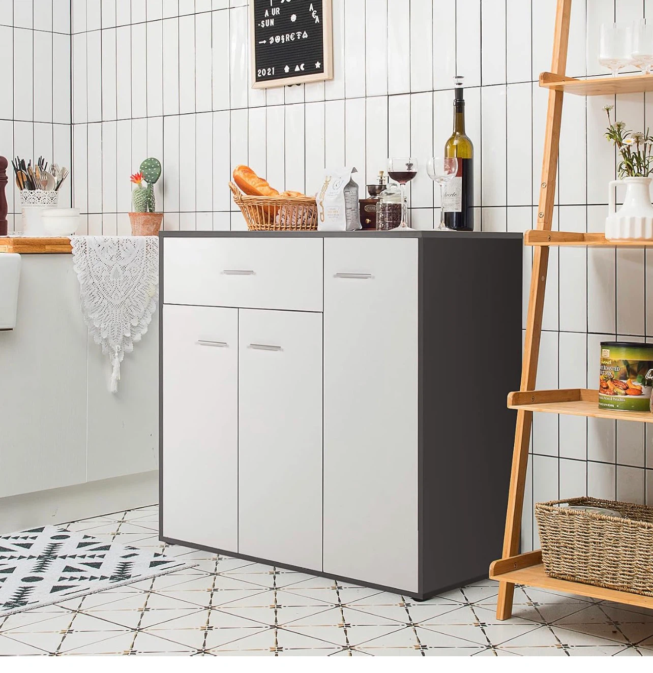 Modern Storage Cabinet with Drawer and Doors - photo 2