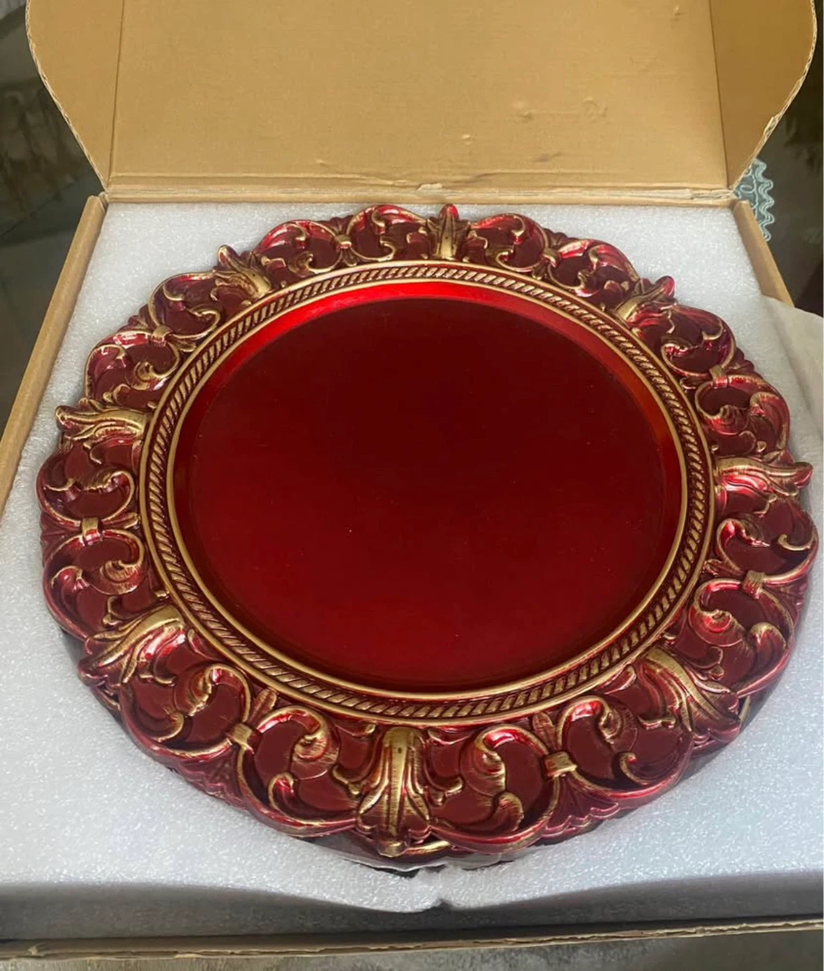Red and Gold Decorative Charger Plates - photo 4