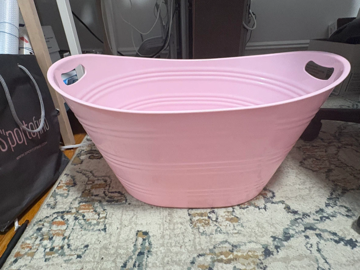 Pink Plastic Storage Tub