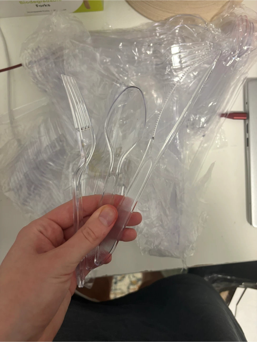 Clear Plastic Disposable Cutlery Set - photo 2
