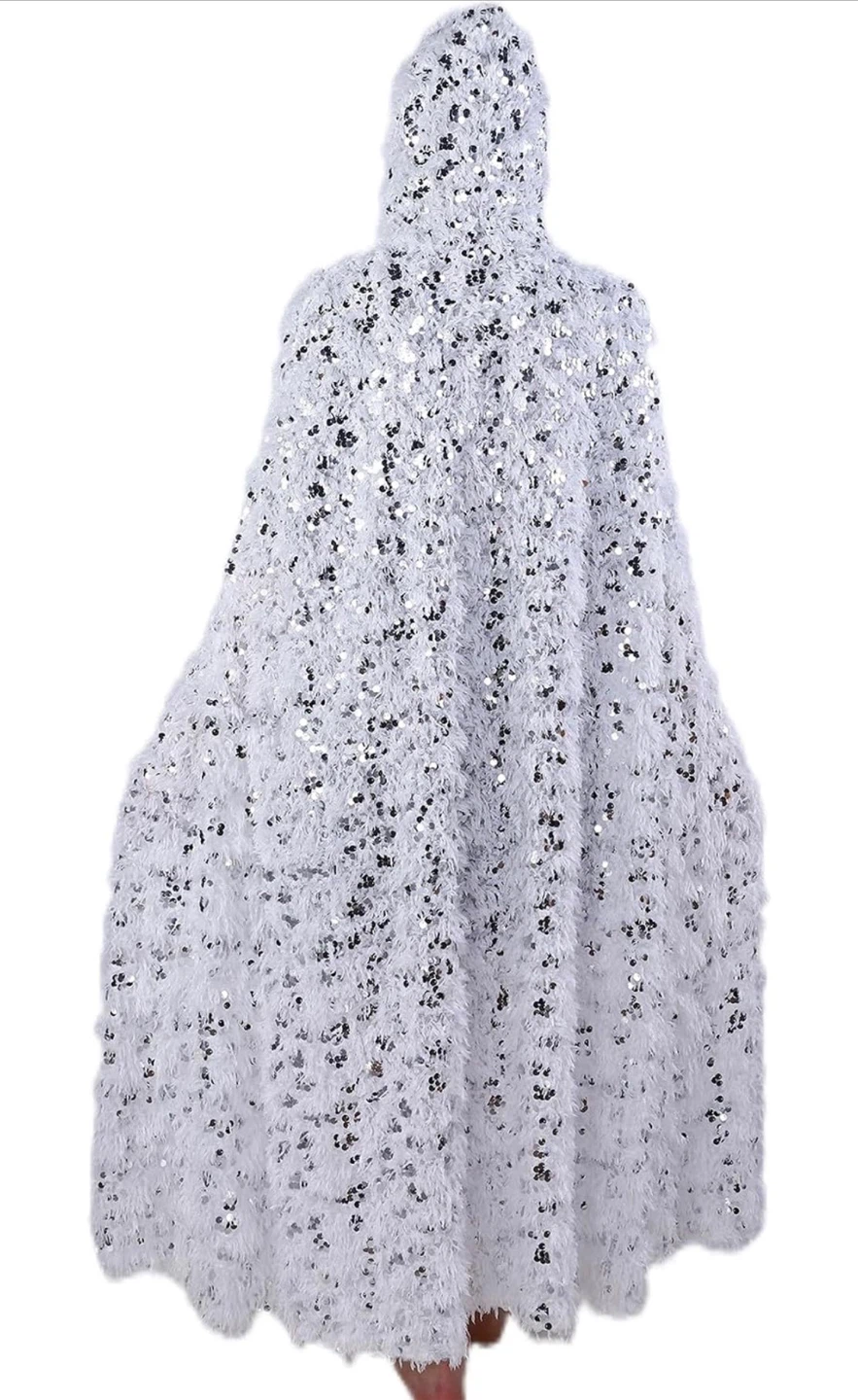 Sequined Hooded Cloak Set
