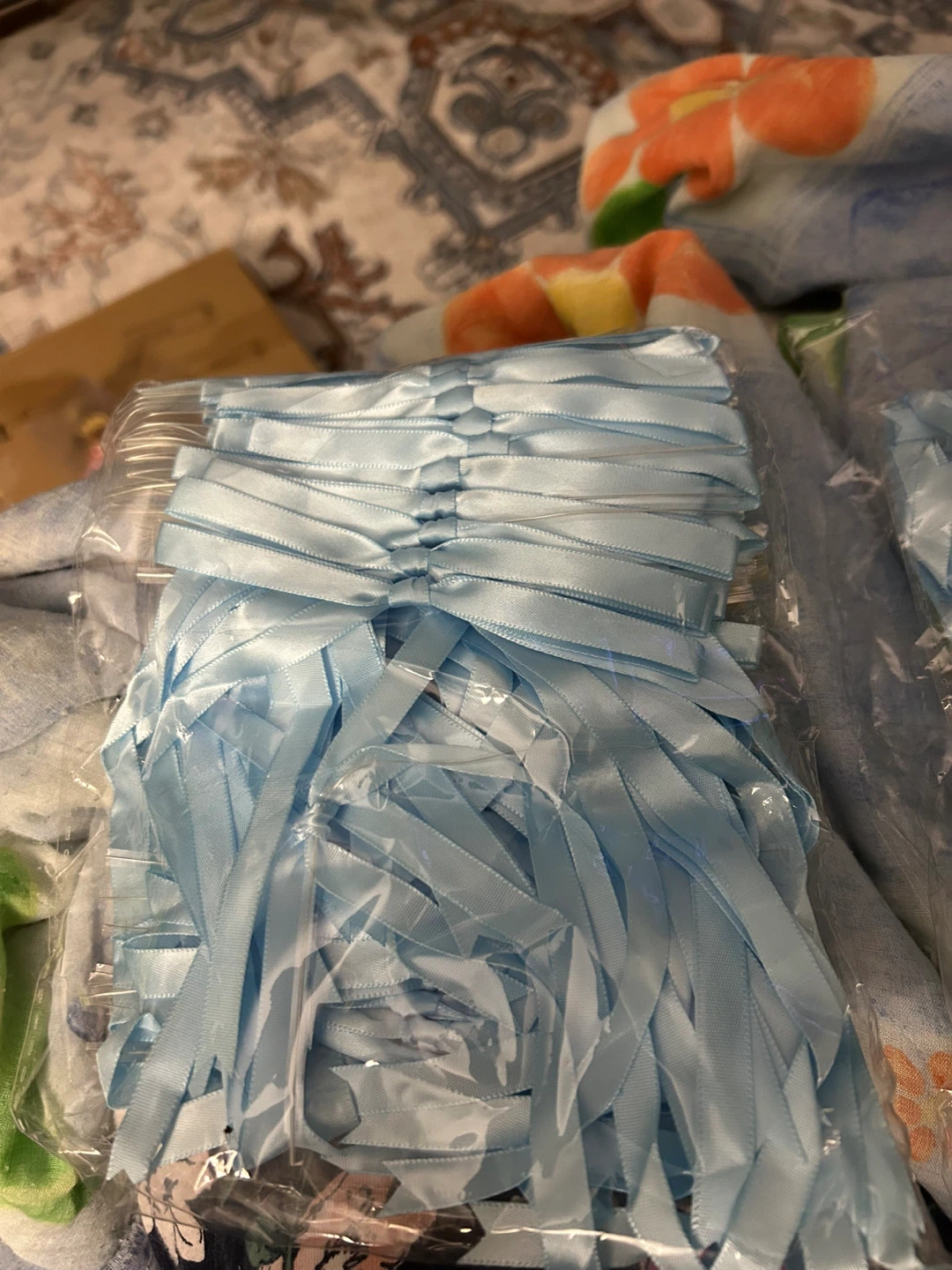Light blue satin ribbon bows - photo 2