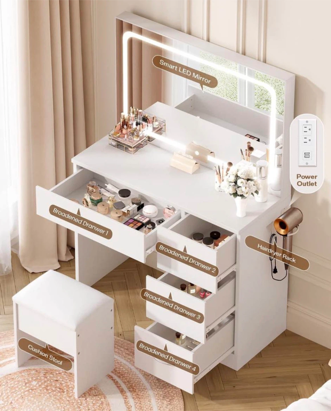 White makeup vanity - photo 3