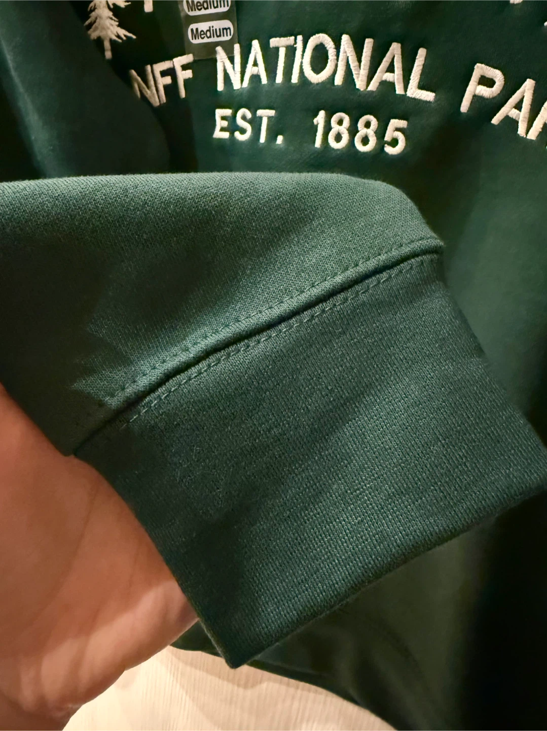 Unisex Beautiful Green Fleece Banff Sweatshirt - photo 4