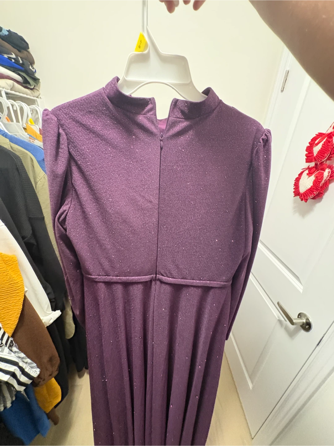 Purple Glitter Long Sleeve Dress - photo 2
